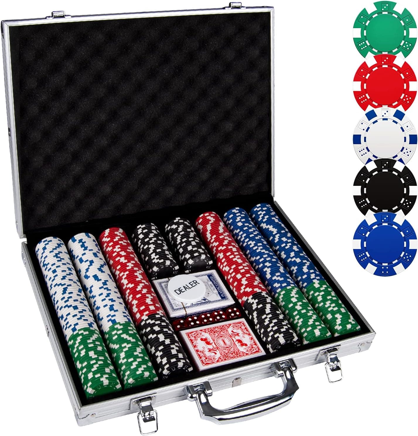 An inexpensive department-store poker chip set