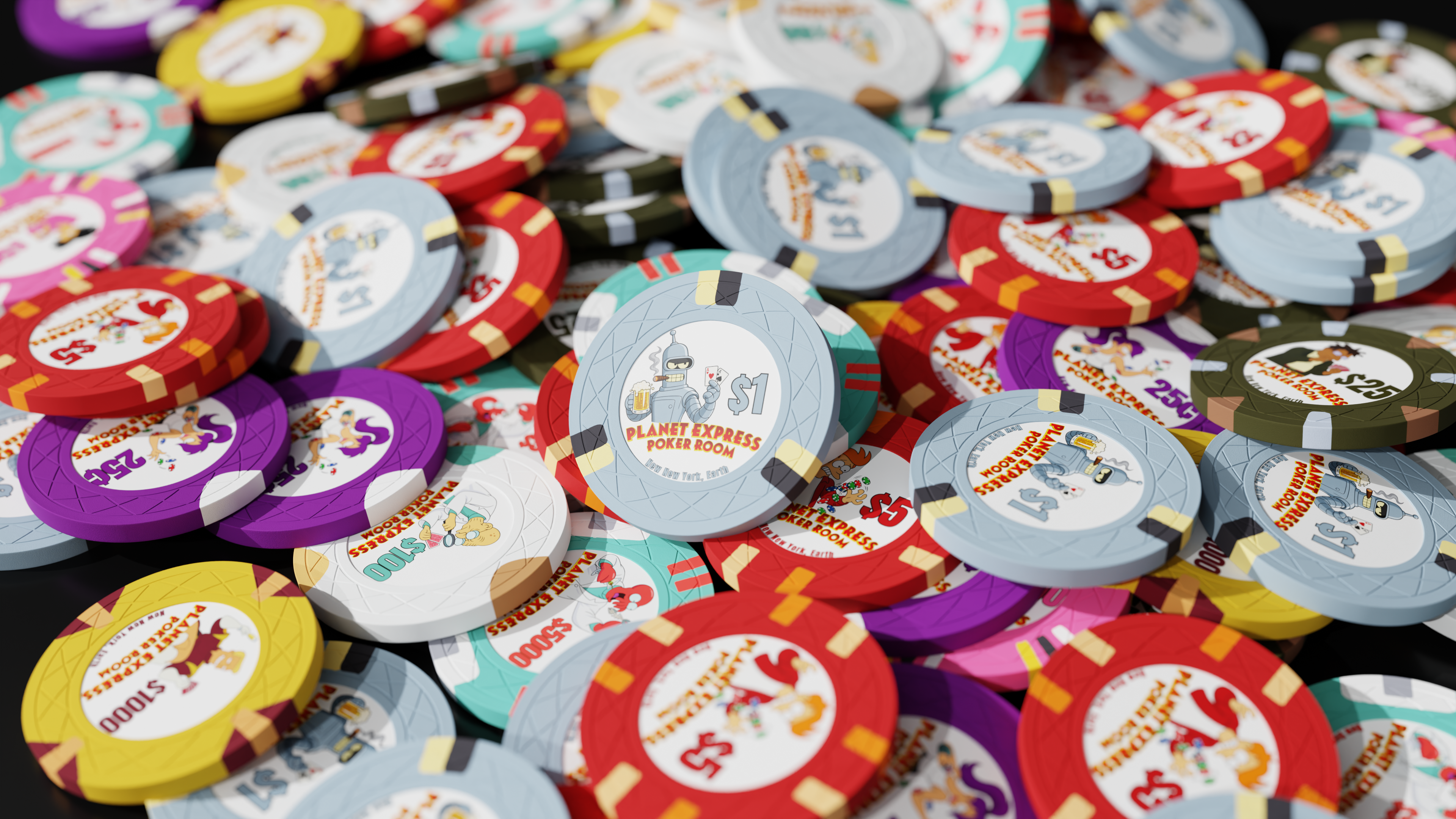 Planet Express Poker Room chips