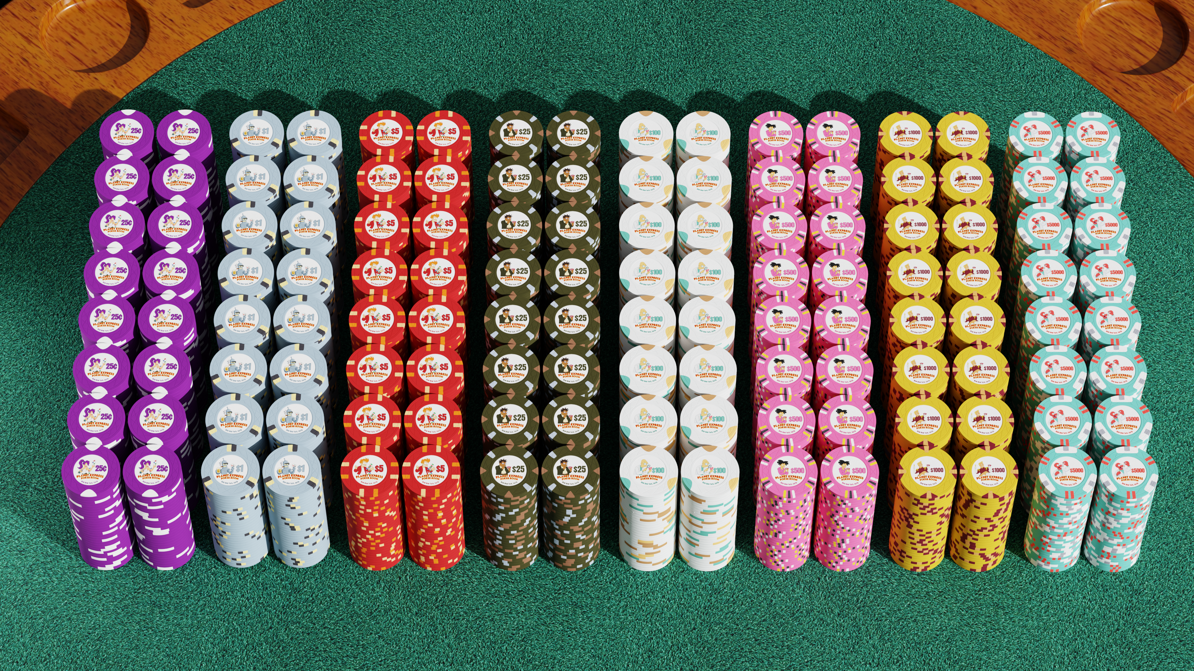 Planet Express Poker Room chips