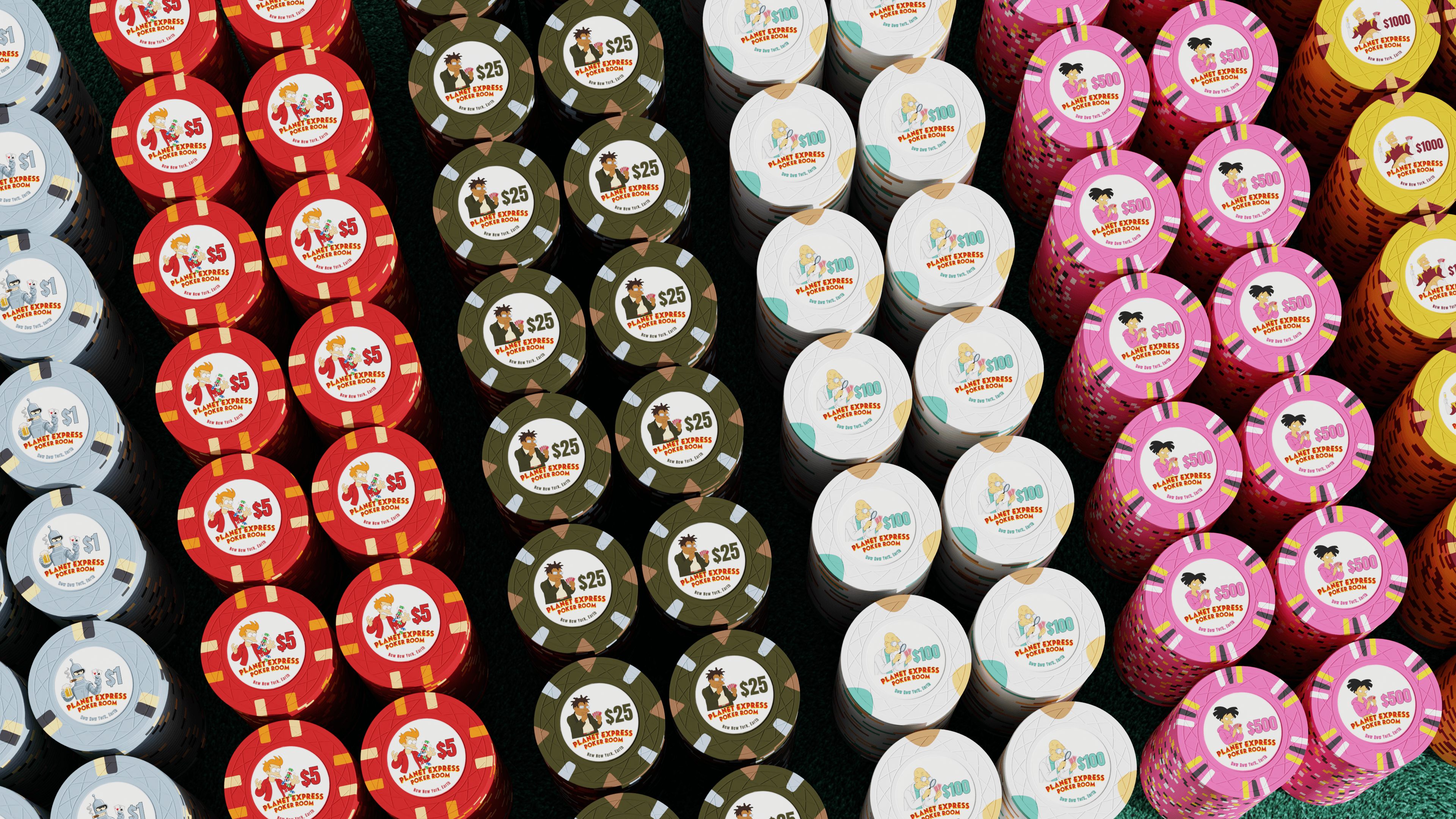 Planet Express Poker Room chips