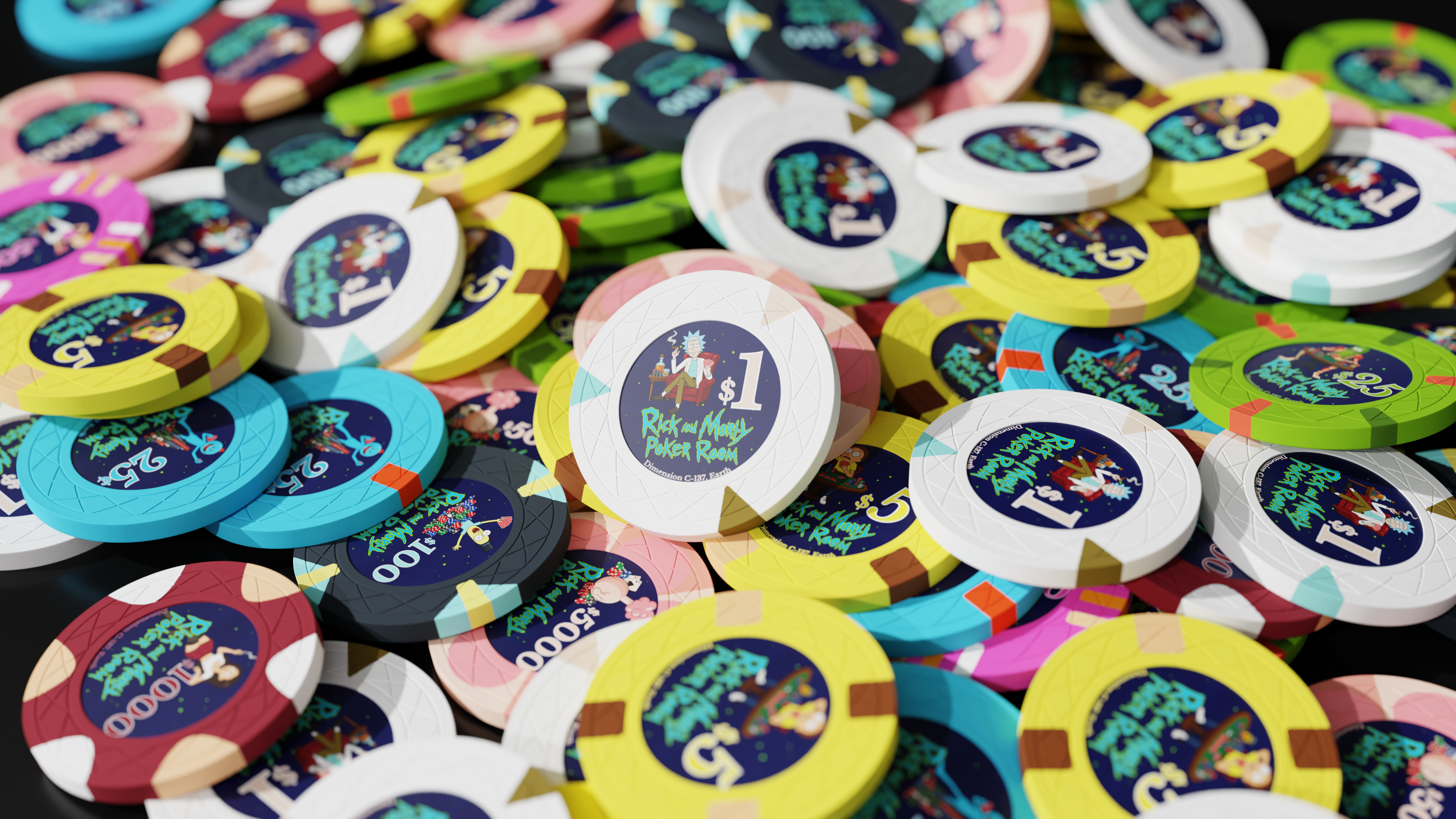 Rick and Morty Poker Room chips