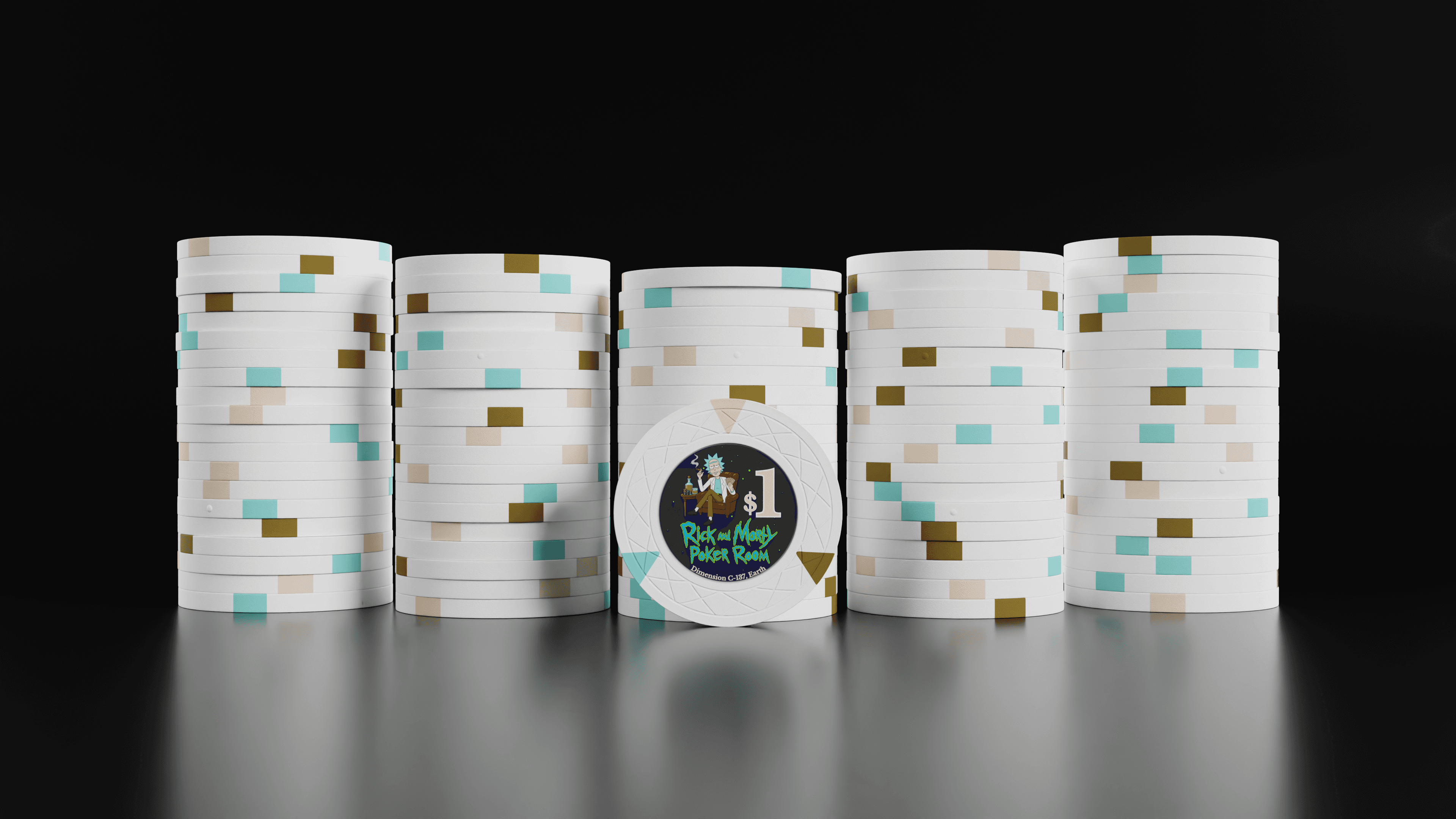 Rick and Morty Poker Room — $1 chips