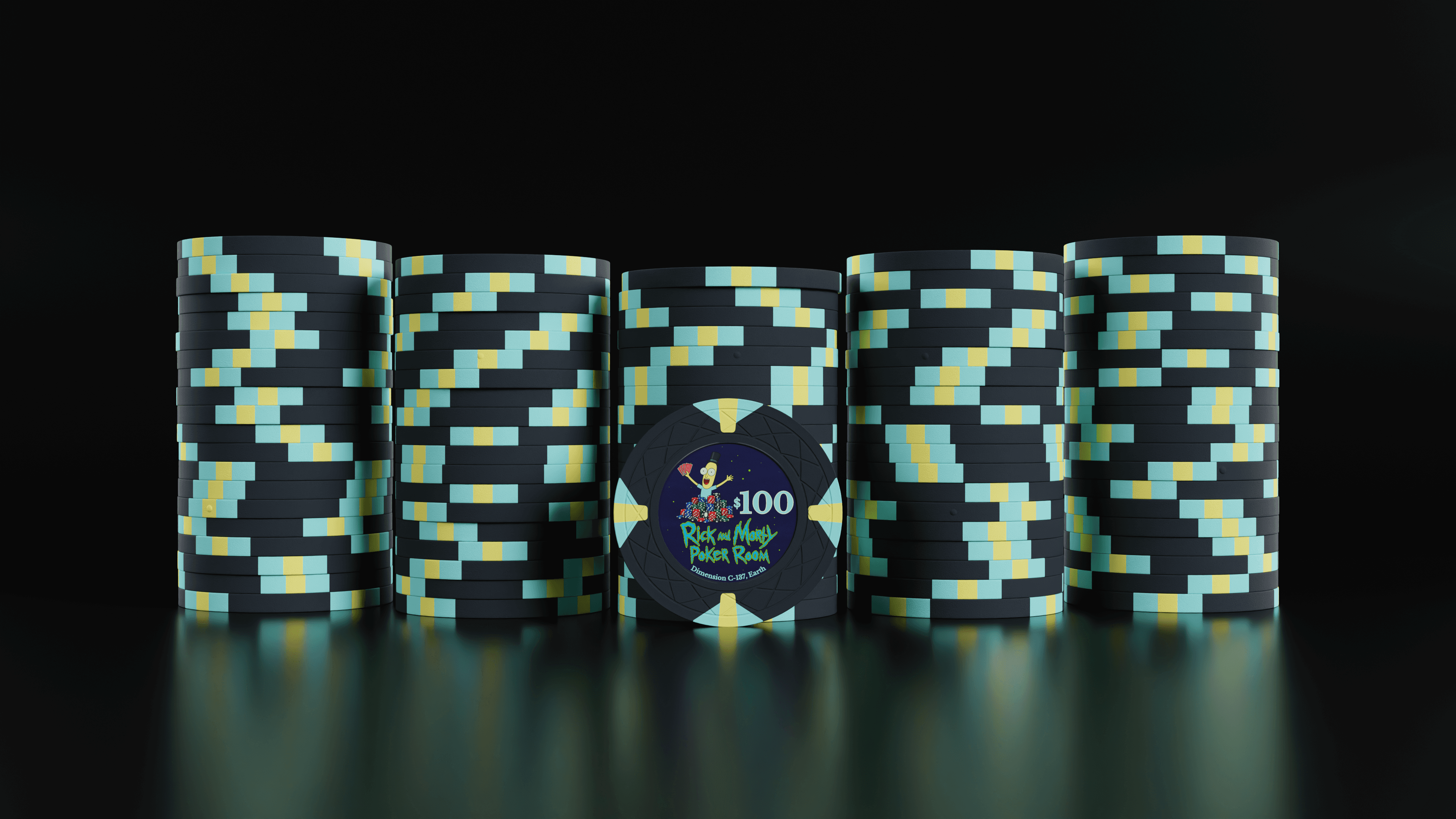 Rick and Morty Poker Room — $100 chips