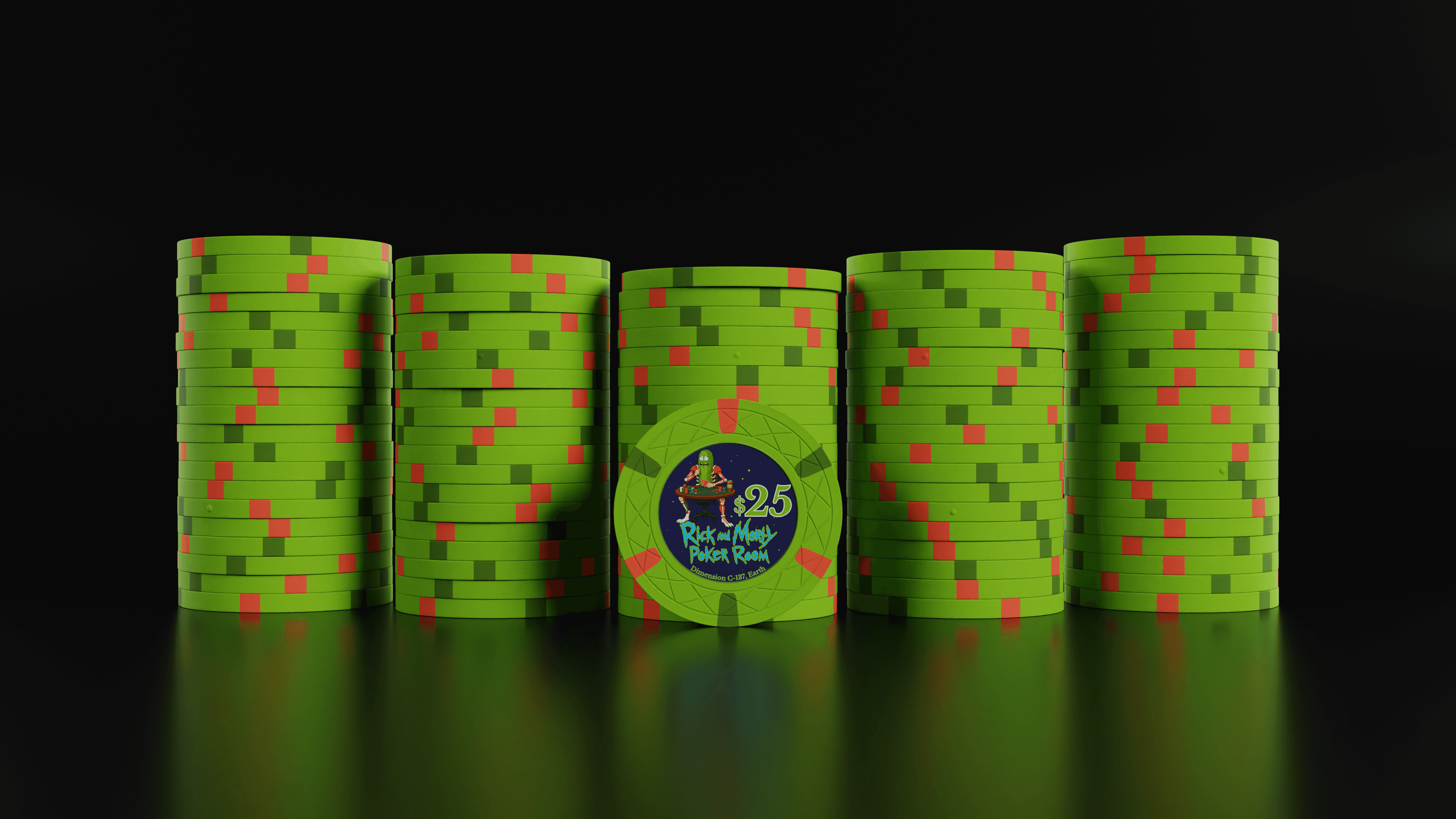 Rick and Morty Poker Room — $25 chips