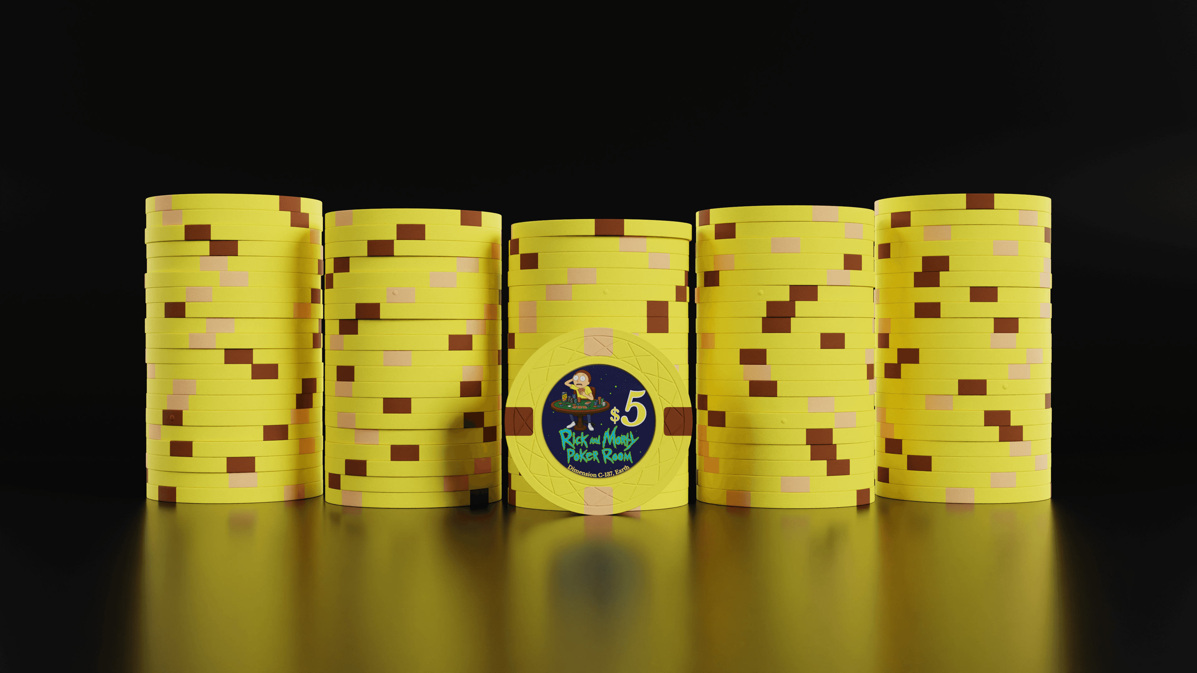 Rick and Morty Poker Room — $5 chips