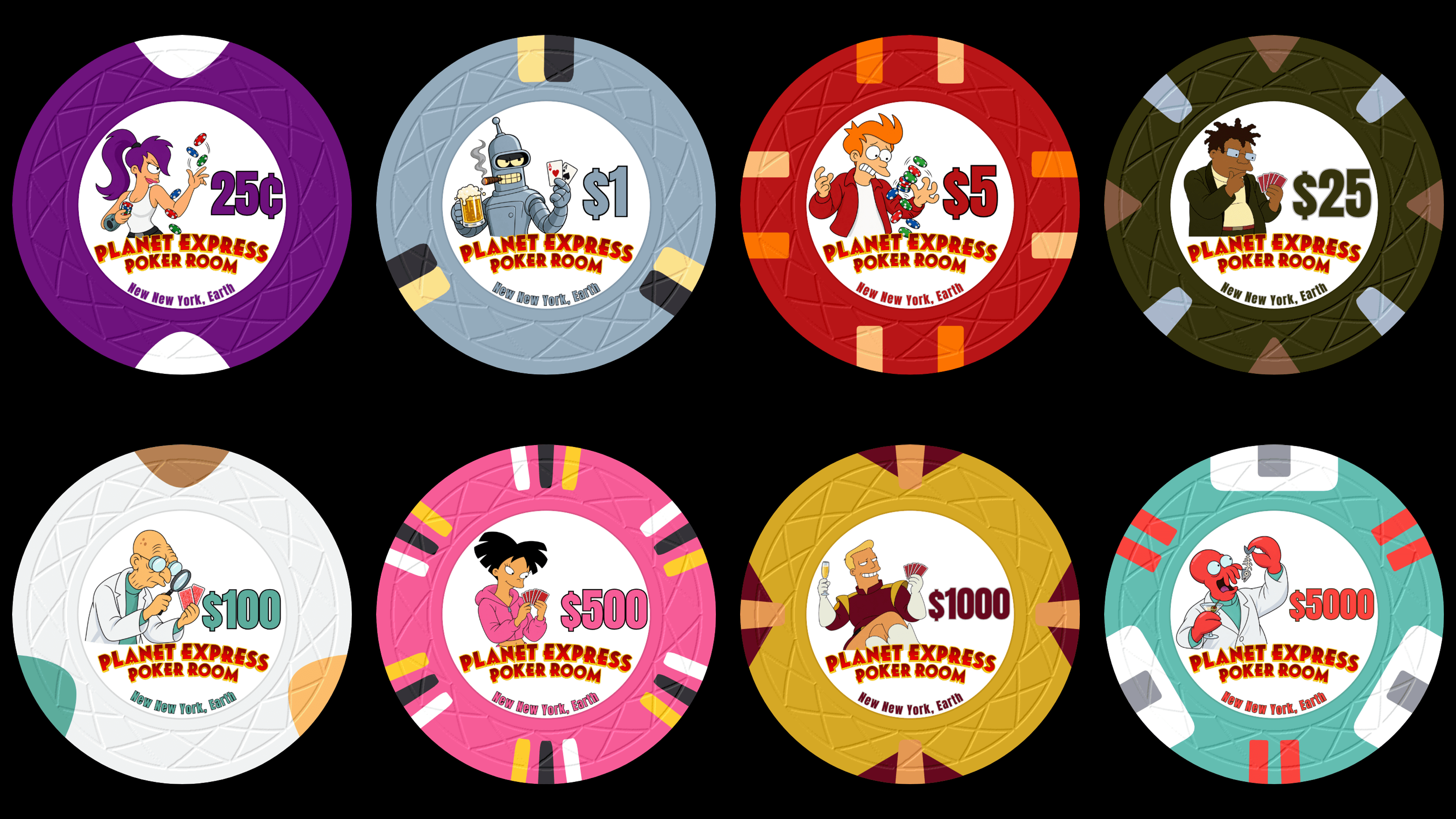 Planet Express Poker Room chips