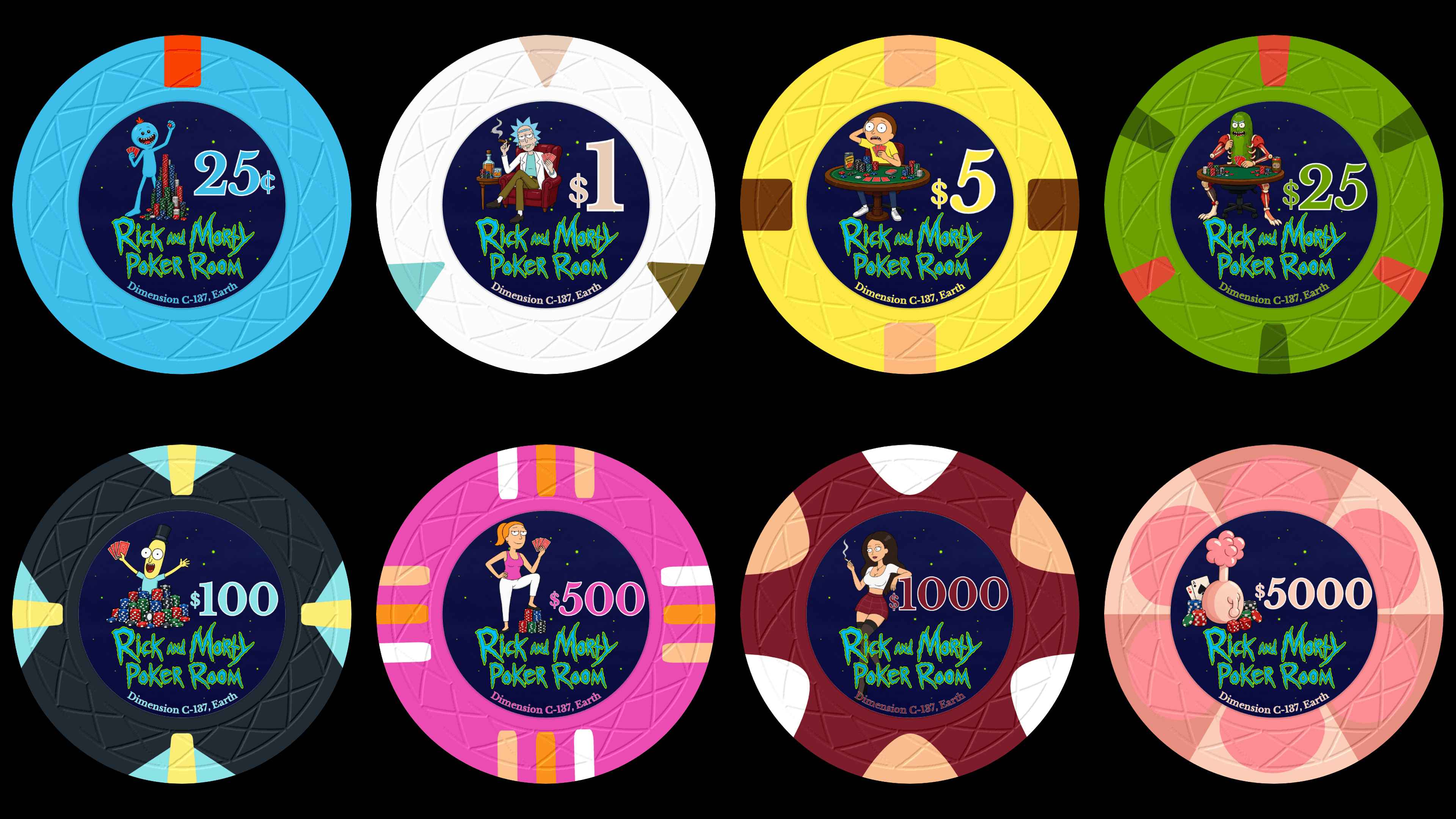Rick and Morty Poker Room chips